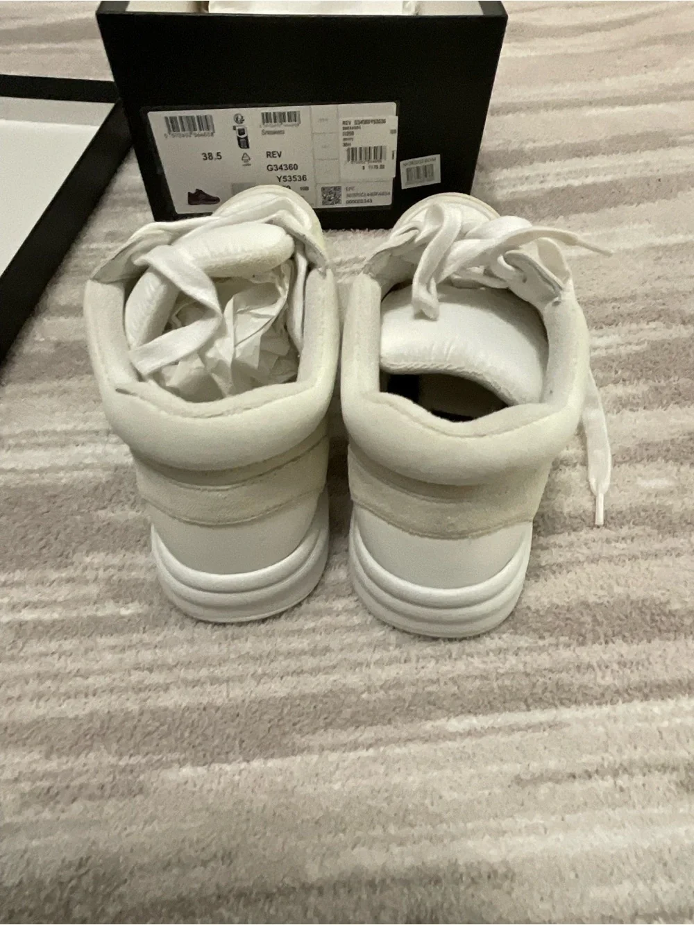 Chanel CC Off White Fabric Sneaker w Box SZ 38.5